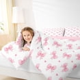 thumbnail image 3 of Erosebridal Pink Princess Bow Twin Comforter Sets for Girls, Cute Love Heart Bedding Set, Pink Reversible, 2-Piece, 3 of 6