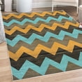 thumbnail image 1 of Chevron Decorative Rug, Zig Zag Lines Pattern on Wooden Looking Background Rustic Home Print, Quality Carpet for Bedroom Dorm and Living Room, 6 Sizes, Pale Orange, by Ambesonne, 1 of 4