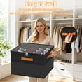 thumbnail image 3 of Shoe Organizer for Closet, Foldable Shoe Storage Containers with Clear Cover, Bottom Support, Fits up to 16 Pairs, Black, 3 of 8