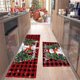 thumbnail image 1 of ¡Ofertas navideñas en liquidación! PRETXORVE - Juego de 2 tapetes y alfombras navideñas para cocina, antideslizantes, con base para suelo, decoración navideña (40,6 x 60,9 cm + 40,6 x 122,9 cm), 1 of 6
