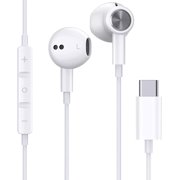 CuWire RKN-118 USB C Earbud Headphones, Hi-Fi Wired in-Ear Stereo Noise Cancelling Earphones, White