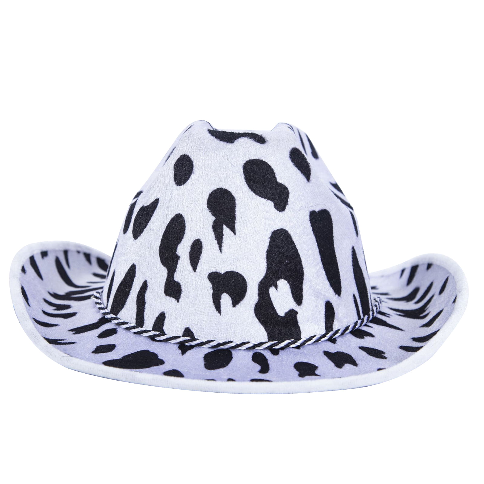 Keymall Cow Print Cowboy Hat Western Cowboy Costume Accessories Set Felt  Cowboy Hat Paisley Bandanas Print Belt for Wild West Birthday Party  Dress-Up