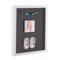 ArtToFrames 20x24 Inch Shadow Box Picture Frame, with a Satin White 1 Wide Shadowbox frame and Charcoal Mat Backing (4655)
