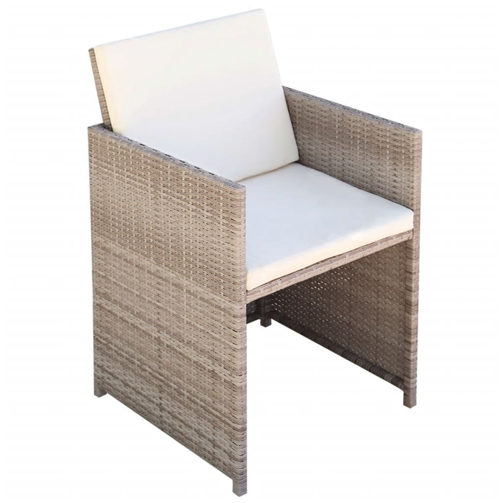 Kepooman 5 Pcs Patio Rattan Dining Table Sets with Glass Table for Outdoor Garden, Beige Kepooman 5 Pcs Patio Rattan Dining Table Sets with Glass Table for Outdoor Garden, Beige