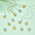 thumbnail image 2 of 20Pcs 2 Colors 304 Stainless Steel Pendants Chakra Sahasrara Flat Round with Flower Golden & Stainless Steel Color 22.5x19x1mm Hole: 3mm 10pcs/color, 2 of 6