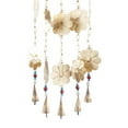 thumbnail image 5 of DecMode 32" Gold Metal Handmade Sun and Flowers Floral Windchime with Glass Beads and Cone Bells, 5 of 8