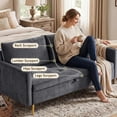 thumbnail image 3 of LAZZO 60" Loveseat Sofa with Hidden Storage, Fabric Upholstered Couch with USB Charging Ports for Living Room, Gray, 3 of 8