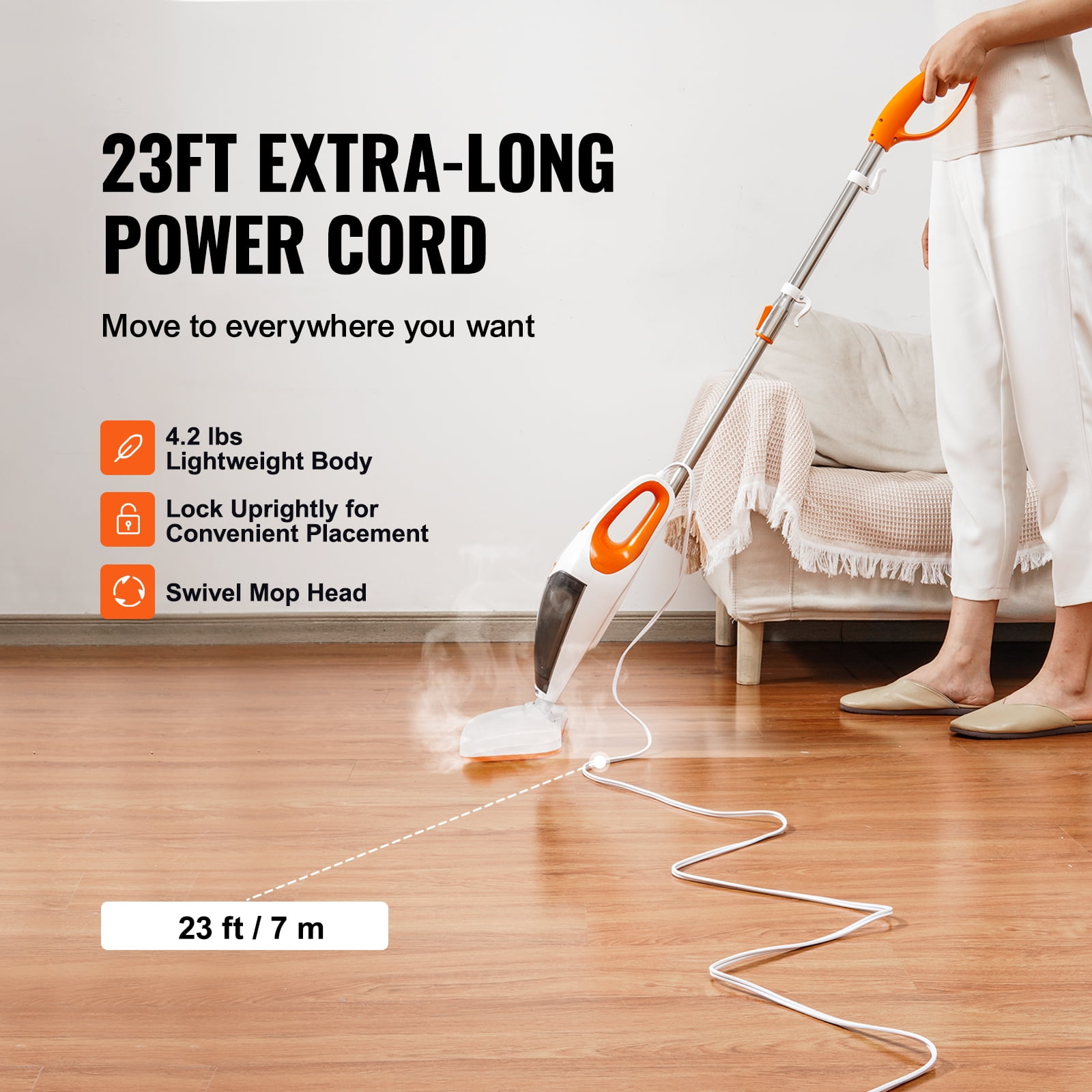  WICHEMI Steam Mops for Floor Cleaning, 5 In 1