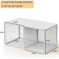 thumbnail image 3 of 2 Cube Storage Organizer, Small Bookshelves, DIY Variable Stackable Wooden & Metal Cubes Shelves for Desktop, Bedroom, Living Room, White, 3 of 15