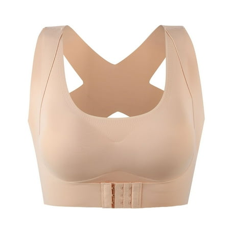 For Women Girl Vest Push Up Shockproof Back Bra Posture Corrector Posture Bras Fitness Underwear Corset Plus Size Bra NUDE XL