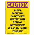 thumbnail image 1 of SignMission OS-CR-A-1218-V-10241 12 x 18 in. OSHA Caution Radiation Sign - Laser Radiation Do Not View Directly, 1 of 1