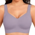 thumbnail image 2 of Ahuyic Womens Sports Bra,Summer Plus Size Bra,Jelly Bras For Womens Push Up No Underwire Bra Comfy Soft Buttery Yoga Bralette Everyday Sport Tshirt Brassiere,Purple,L, 2 of 3