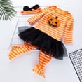thumbnail image 5 of Tfken Halloween Onesie For Girls Fall Winter Long Sleeve Pumpkin Graphic Tulle Casual Jumpsuit Daily Wear Toddler Comfortable Clothes Size 0-3 Months Orange, 5 of 9