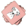 thumbnail image 2 of Carolines Treasures BB1210FC Checkerboard Pink Dalmatian Foam Coaster Set of 4 3 1/2 x 3 1/2 multicolor, 2 of 3