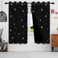 thumbnail image 6 of Nanqianyi Black Blackout Curtains With Moon Star Pattern, 42"W x 84"L, 2 Panels, Window Curtains for Bedroom/Living Room, 6 of 8