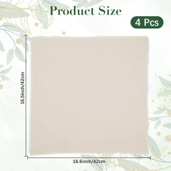 4pcs Square Table Runner for Living Room Dining Table Cloth Antique White 420x420x0.4mm