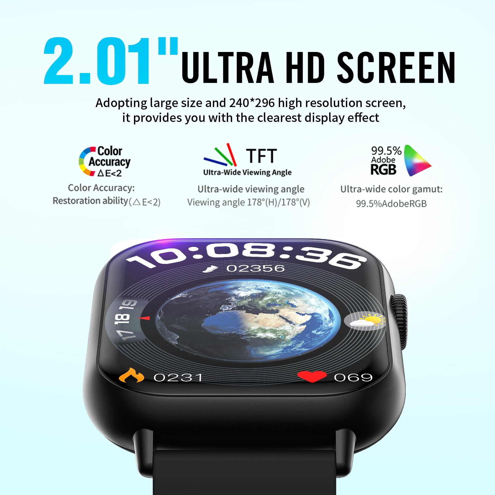 2026 NEW Smart Watch, 2.01'' HD Screen SmartWatch for Men Women , Answer/Make/Message, 100+ Sports Modes, IP67 Waterproof Compatible with Android and iPhone