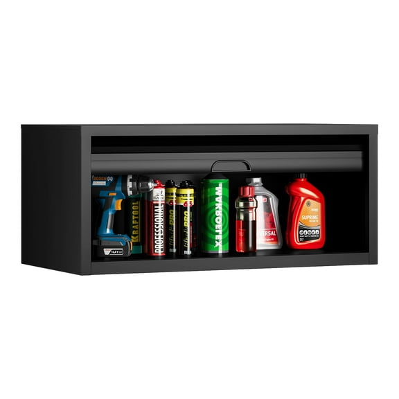 MIIIKO Metal Garage Wall Cabinet with Doors, Wall Mounted Metal Storage Cabinet, 13.7"H Floating Garage Tool Cabinet for Garage, Basement, Kitchen, Warehouse