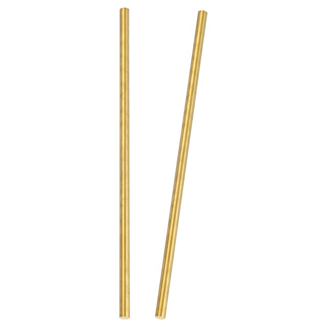 Uxcell 2 Pcs Round Brass Rods, 8mm Dia. 26cm / 10.24 Inch Length H59 Brass Bar Solid Metal Rods for DIY Crafting Jewelry Plating Repairing Science Class, Brassy