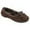Brown, variant on Kids Girls Bow Decor House Slippers Faux Fur Indoor Outdoor Moccasin Comfortable Slip-On Loafers Flat Shoes