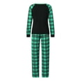 thumbnail image 5 of Elippeo Christmas Family Pajamas Matching Set, Long Sleeve Letters Print T-shirt with Plaid Pants Sleepwear Loungewear, 5 of 10