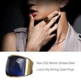 thumbnail image 4 of Sonducket Anillo de acero inoxidable para mujer, moda de cumpleaños, boda, fiesta nupcial, tienda, fecha escolar, joyería de viaje para mujer Ropa, zapatos y accesorios Miscelánea Azul oscuro Sonducket AP014986-08, 4 of 6