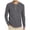 H388 Grey, variant on Curuila Mens T-Shirt Long Sleeve Solid Color Crew Neck Button Down Pullover For Men Spring Autumn Comfort Tops Black Size L
