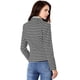 thumbnail image 5 of Blazer A Rayas Con Cierre De Botón Y Bolsillo Con Solapa Con Muesca Para Mujer Negro S, 5 of 6
