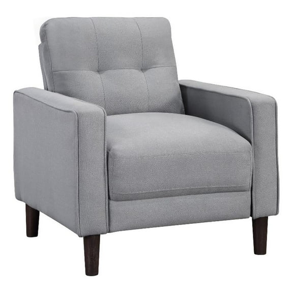 Pemberly Row Upholstered Fabric Chair with Track Arms in Gray