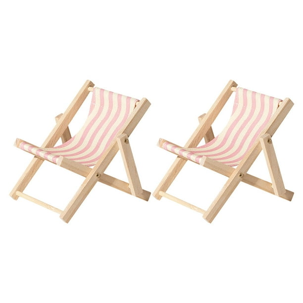2 soportes plegables para smartphone, silla de playa en miniatura, soporte de madera para teléfono, para oficina, dormitorio, sala de estar, escritorio, decoración, bonitos accesorios de playa