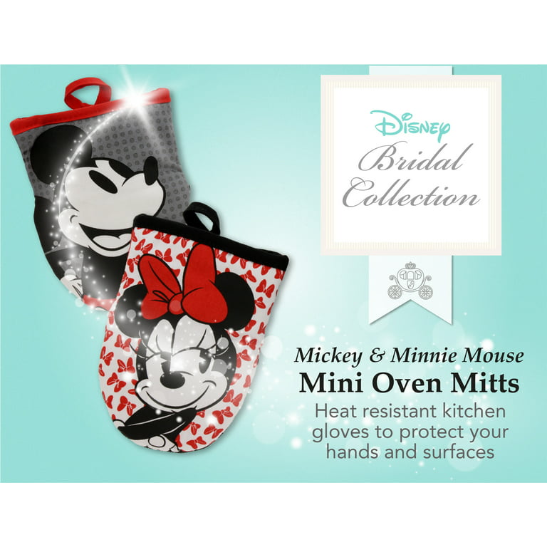Disney Red & White Mickey & Minnie Mouse Oven Mitts, 2-Pack