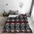thumbnail image 5 of Salouo Skull santa hat Print Bed Blankets,Flannel Blanket Comfortable Air Conditioning Blanket Lightweight Blanket for Sofa Bed Travel & Couch -50"x40", 5 of 8