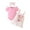 Pink, variant on TOOYOU Girls Summer Outfit Sets Infant Short Sleeve Romper Bodysuit Cartoon Bear Suspender Skirts Outfits Girls Casual Outfit Sets For School Size 9 -12 Months Pink