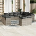 thumbnail image 1 of vidaXL 12 Piece Garden Sofa Set with Cushions Grey Poly Rattan, 1 of 5