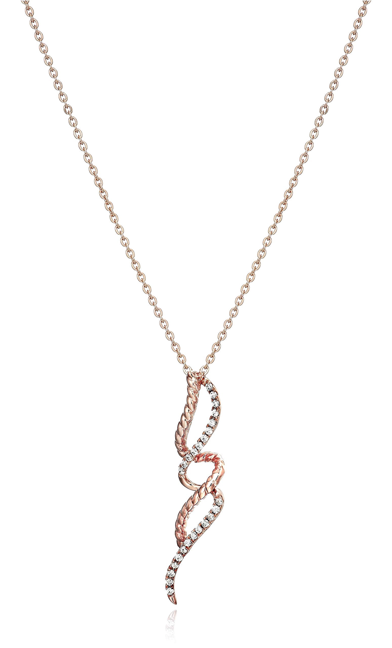 Vir Jewels 1/10 cttw Diamond Pendant, Diamond Swirl Pendant Necklace for Women in 14K Rose Gold with 18 Inch Chain, Prong Setting For Female Adult