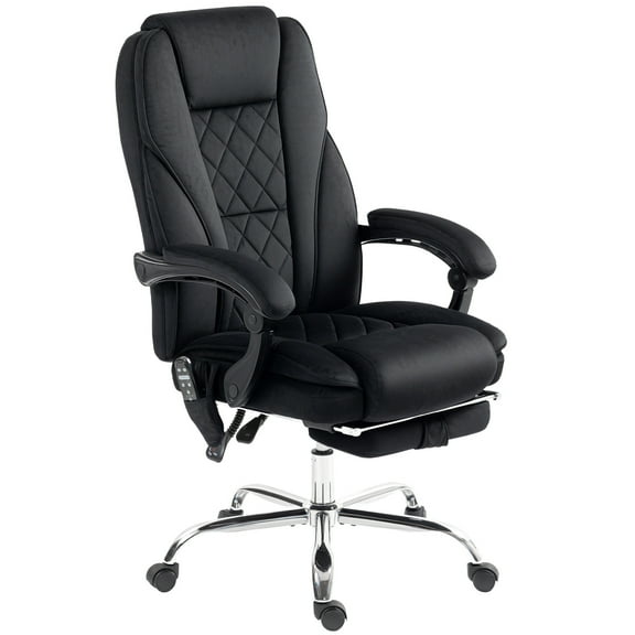 Vinsetto Massage Office Chair with Heat, Reclining, Footrest, Black