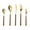 Gold, variant on HengDidi 4-Piece Wood Grain Cutlery Set - Stainless Steel Steak Knife Fork Spoon & Chopsticks, Ergonomic Handle Utensils for Dining, Dishwasher Safe Kitchen Flatware