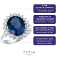 thumbnail image 4 of PEORA 6.75 Carats Created Alexandrite Lab Grown Diamond Ring in 14K White Gold, Color-Changing Oval Shape, Size 4.5, 4 of 5