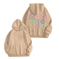 thumbnail image 1 of Chandail à Capuche Imprimé Floral pour Femmes Confortable Décontracté Chandail à la Mode Automne Hiver Design Lettre Doux Chaud Confortable, 1 of 2