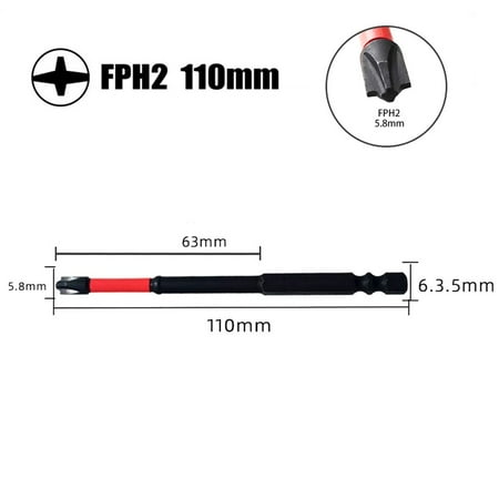 

65Mm 110Mm Magnetic Special Slotted Cross Screwdriver Bit For Electrician Fph2