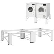 CAFORKP 12‑Inch Height Laundry Washer‑Dryer Pedestal, 28.3 x 28.3 Inch, 700‑Lbs Load‑Capacity Non‑Slip Feet Universal Washing Machine Base Stand, White, 2‑Pack