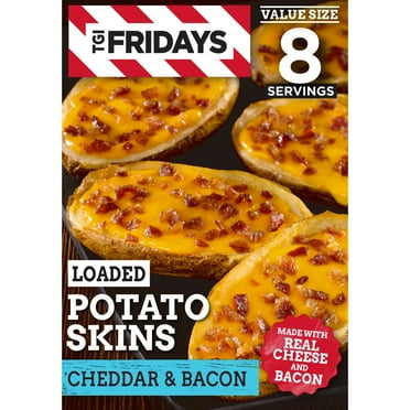 TGI Fridays Loaded Cheddar & Bacon Potato Skins Value Size Frozen Snacks, 22.3 oz Box