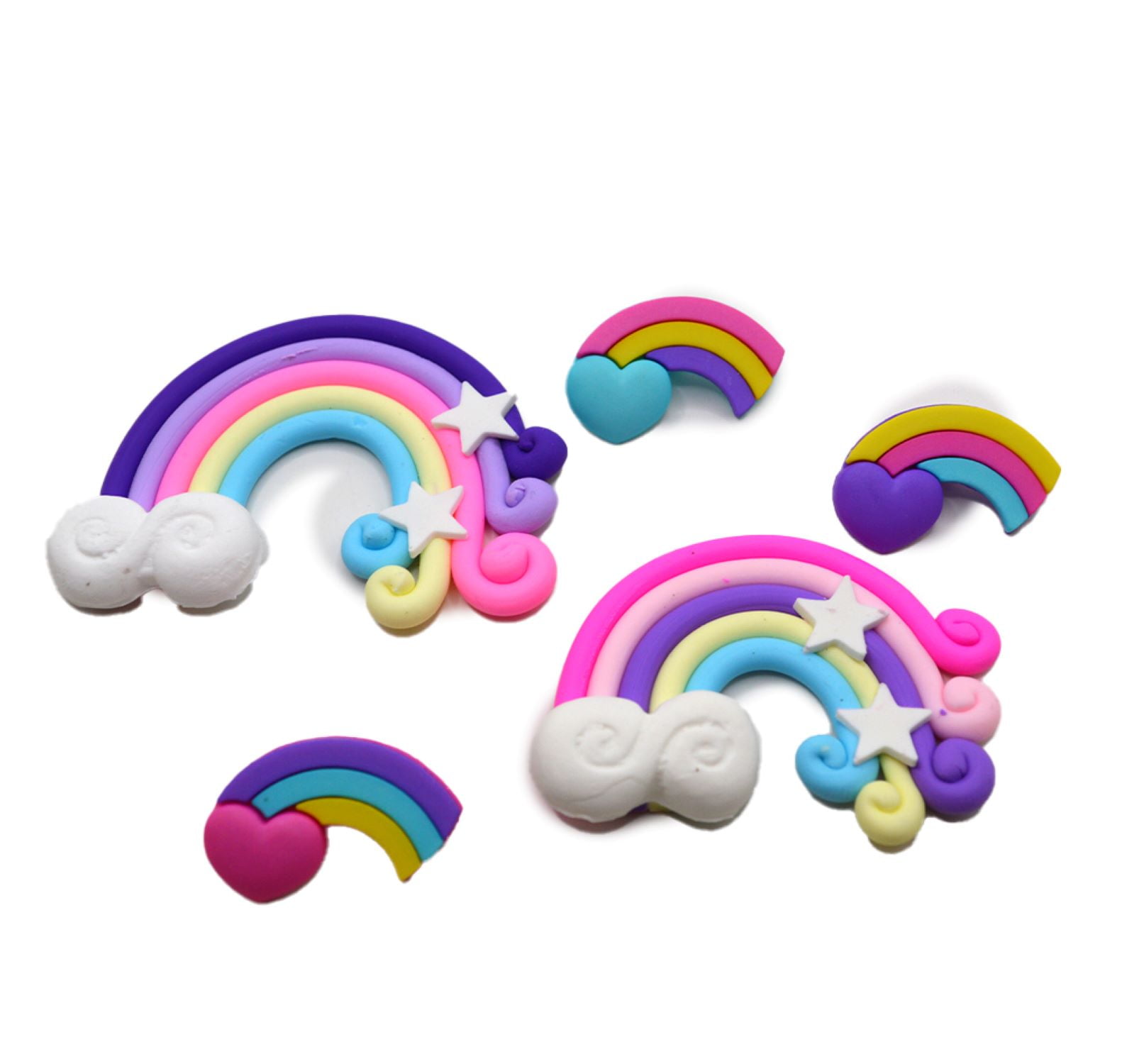 (2 pack) Dress It Up Buttons, Rainbows, Sewing Fasteners, Multi-Color, 5 Pieces