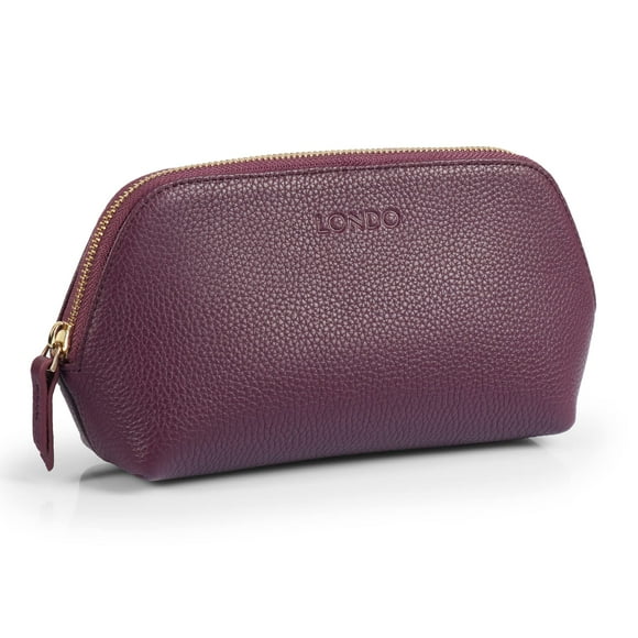 Bolsa de maquillaje Londo de piel auténtica con organizador de viaje
