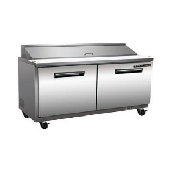 Maxx Cold 2 Door Refrigerated Sandwich and Salad Prep Station, 48.2", 12 cu. ft. Capacity, in Stainless-Steel (MXCR48SHC)