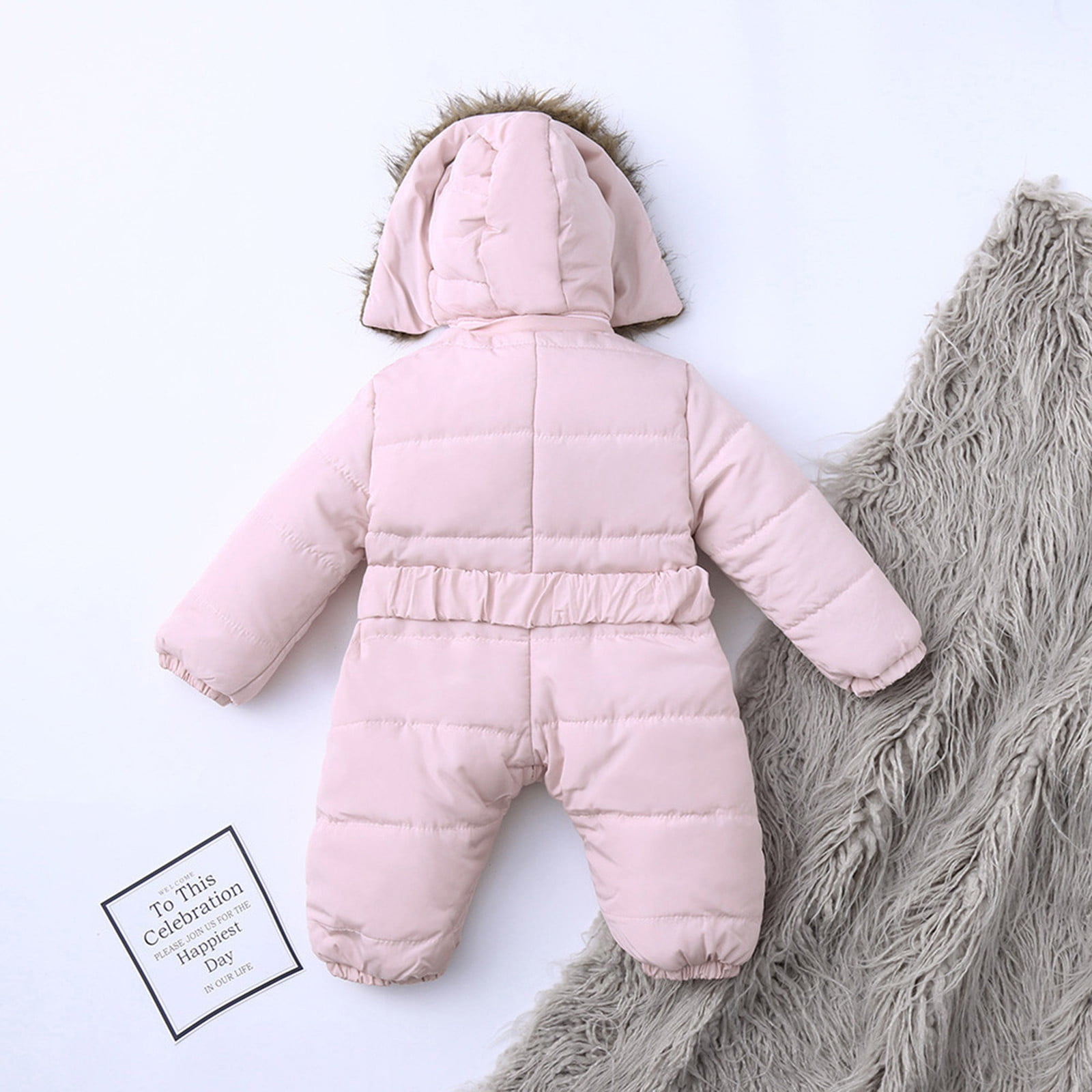 WENXIAOO Toddler Girls Snowsuit Hooded Infant Romper Coat for Baby