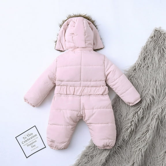 Aayomet Winter Coats For Girls Girls Puffer Jacket Cute Print Warm Puffy Coat Outwear with Pockets for Fall Winter Spring,Pink 6-9 Months