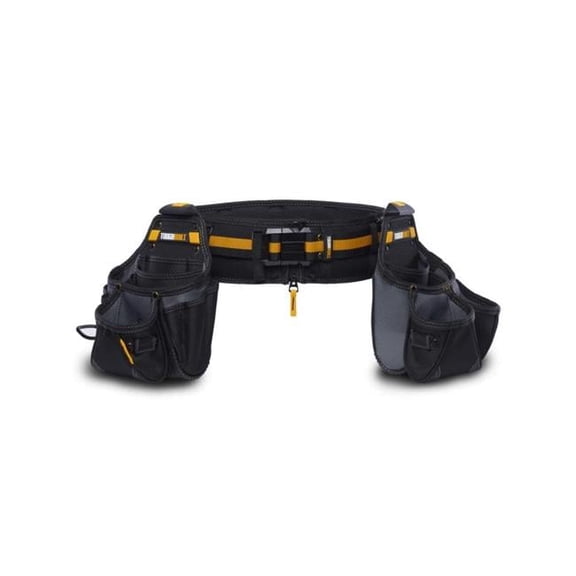 Toughbuilt 2021899 12.5 x 20.5 x 9 in. 27 Pocket Polyester Tradesman Tool Belt Set, Black & Yellow