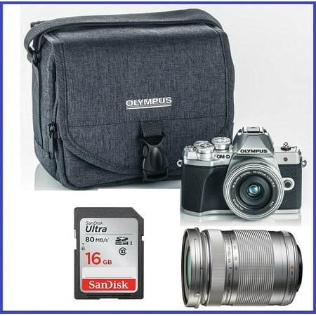 Olympus OM-D E-M10 Mark III Mirrorless Digital Camera with 14-42mm EZ Lens+ M.Zuiko Digital ED 40-150mm f/4-5.6 R Lens + Olympus Case + SanDisk 16GB Memory Card (Best Olympus Mirrorless Camera 2019)
