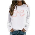 thumbnail image 1 of WEAIXIMIUNG Sweat-Shirt Rouge Col Rond Sweat-Shirt Motif Nœud Mignon pour Femmes Pull à Manches Longues Haut TG, 1 of 5